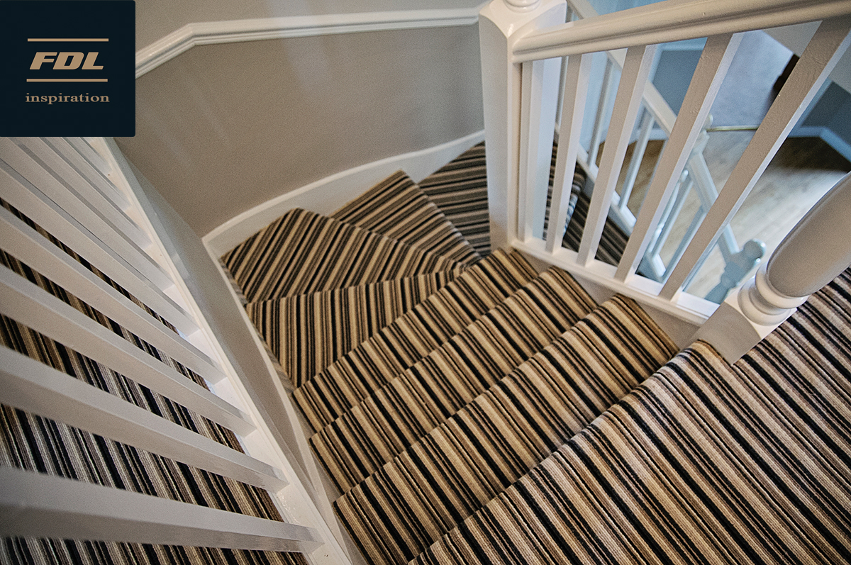 Striped Winding Staircase In Miskin ?? Floor De Lee Quality Flooring
